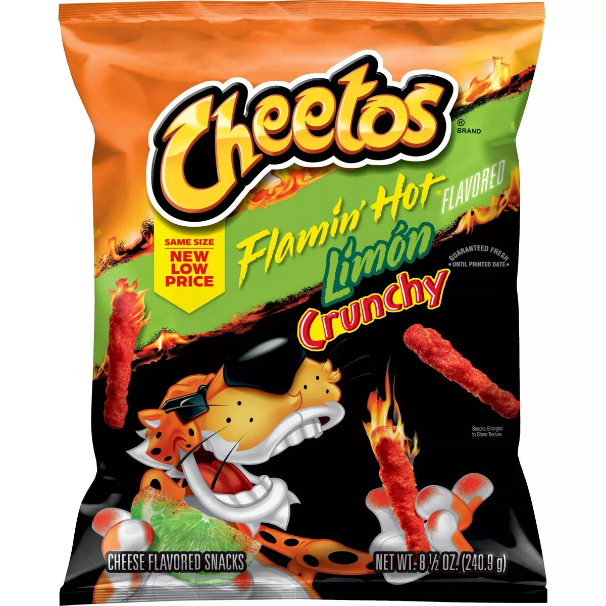 Cheetos Crunchy Flamin' Hot Limón Cheese Flavored  - 8.5Oz